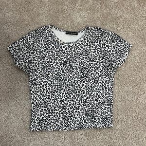 Brandy Melville Cheetah Print Baby Tee